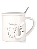 Handy Mug Cat - Tazza in Ceramica con Cucchiaino