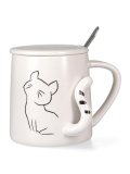 Handy Mug Cat - Tazza in Ceramica con Cucchiaino