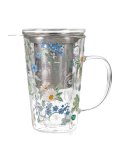 Infusiera in Vetro Borosilicato con Stampa a Fiori - Herbal Infuser