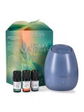 Kit "Respiro e Rifugio" con Diffusore a Ultrasuoni Bloom Glicine e 3 Oli Essenziali Bio