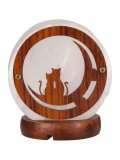 Lampada di Sale Bianco Himalayano USB - Gatti