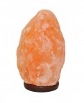 Lampada Sale Himalayano con base in Legno