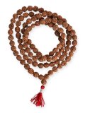 Mala con Grani di Rudraksha e Nappina Rossa