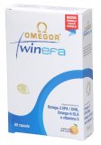 Omegor Twinefa - Integratore di Omega-3 EPA/DHA, Omega-6 GLA e Vitamina E - 60 Capsule Gusto Arancia