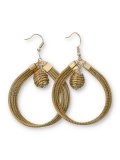 Orecchini in Oro Vegetale Capim Dourado - Cerchio con Sfera
