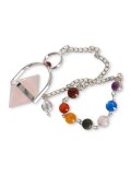 Pendolo Doppia Piramide con Catenella 7 Chakra