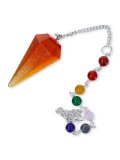 Pendolo Sfaccettato con Catenella 7 Chakra