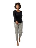 Pigiama Donna in Cotone Biologico "Fusa Blocks" Nero