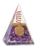 Piramide in Orgonite e Ametista - Fiore della Vita