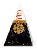 Piramide in Orgonite e Tormalina - Fiore della Vita