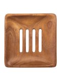 Portasapone in Legno di Neem con Fessure di Drenaggio Allungate