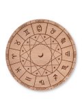 Ruota dello Zodiaco Incisa in Legno Okumè