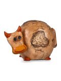 Salvadanaio Mucca in Legno Intagliato