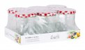 Set 6 Vasetti Dritti - Coperchio Bianco Rosso