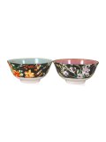 Set di 4 Ciotole in Gress Smaltato "Floral"
