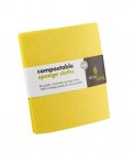 Spugna Compostabile e Biodegradabile in Cotone e Cellulosa Gialle - 4 Pezzi