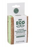 Spugna Doppia Azione: Cellulosa di Origine Vegetale e Fibra Antigraffio - 2 pezzi