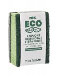 Spugna Doppia Azione: Cellulosa di Origine Vegetale e Fibra Forte - 2 Pezzi