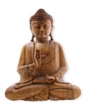Statua Buddha Tibetano in Legno