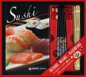 Sushi, Maki e Sashimi con Bacchette e Stuoietta in Bambu — Libro