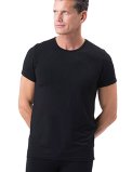 T-shirt uomo in Tencel™ e Cashmere a Manica Corta - Nero