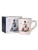 Tazza Natalizia in Ceramica con Albero di Natale e Gnomo