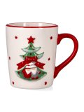 Tazza Natalizia in Ceramica con Albero di Natale e Gnomo