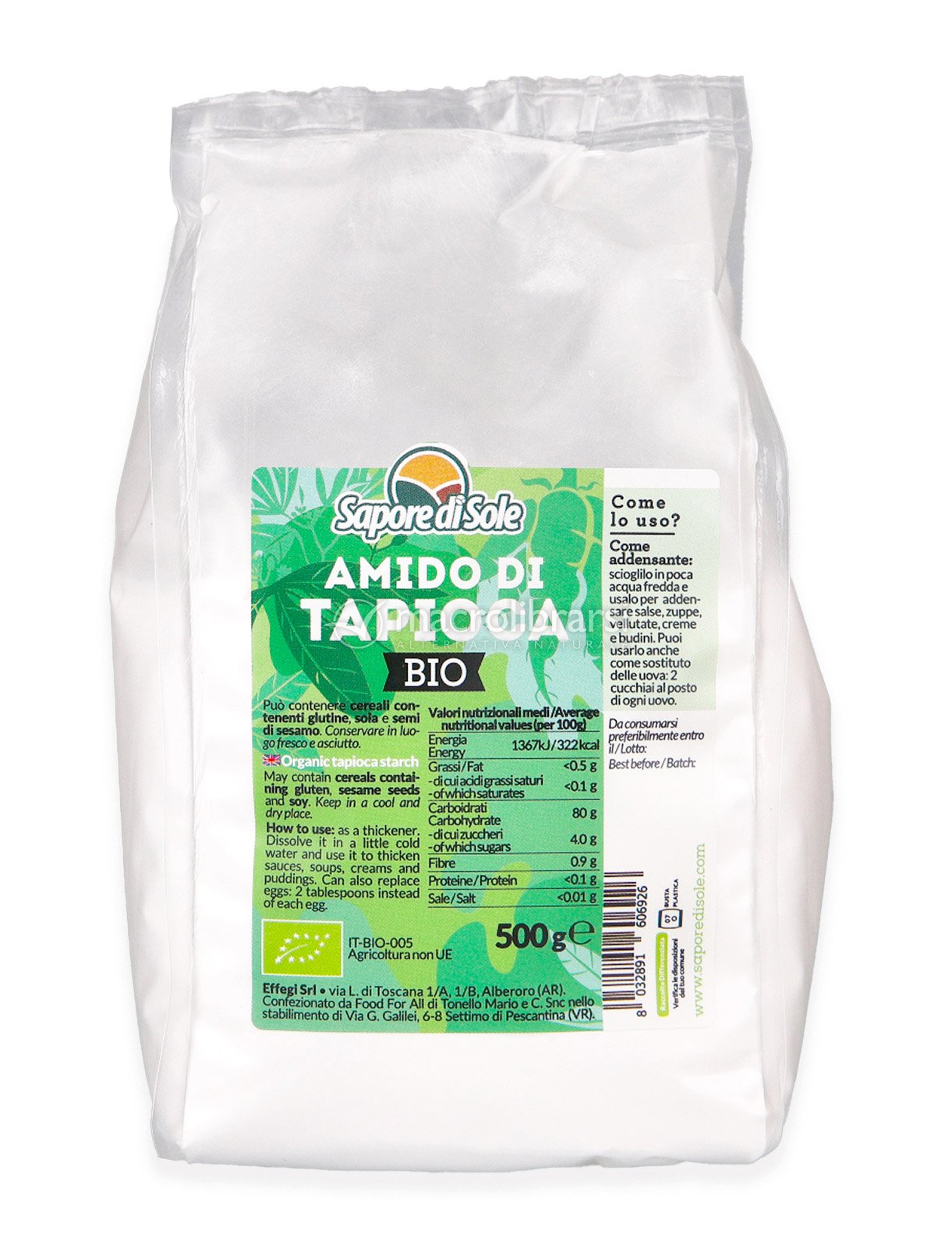 Amido di Tapioca Bio di Sapore di Sole 