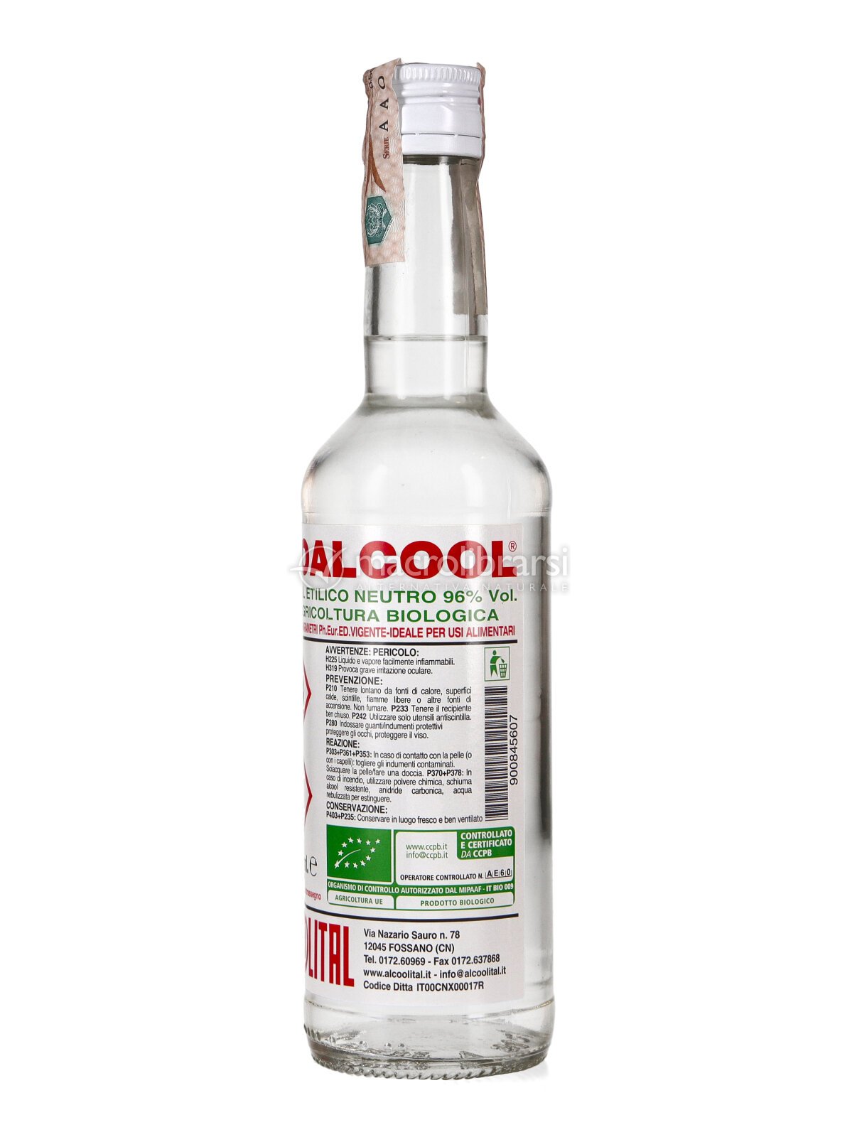 Bio alcool - Alcool etilico biologico al 96° Neutro di Alcoolital 