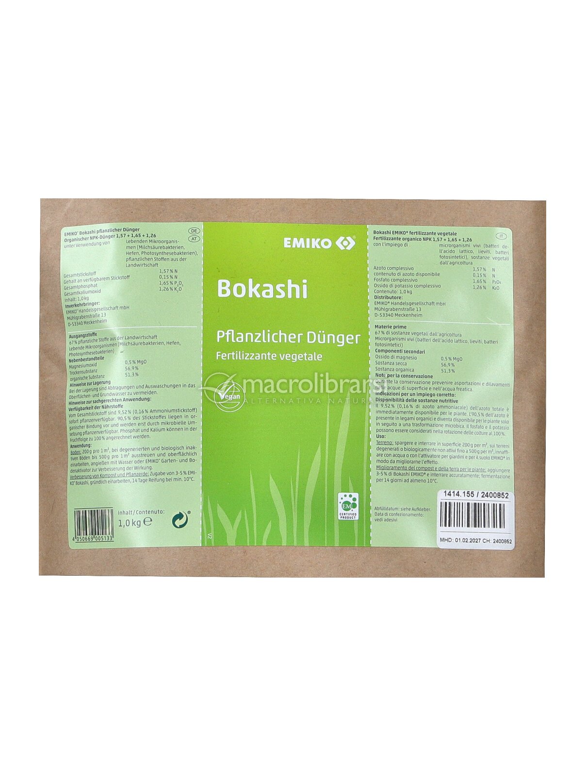 Bioki Concime Bio Per Basilico, Piante Aromatiche E Pomodori, Energizzante Naturale Vegano Con Misurino