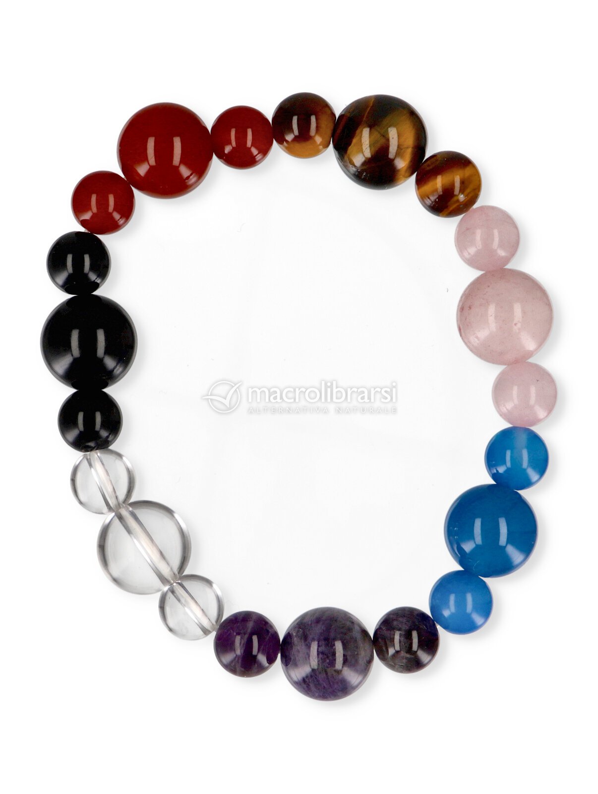 Bracciale Donna Con Pietre Naturali Rosa Zebrato – Elastico Regolabile Con Biglietto Ispiratore