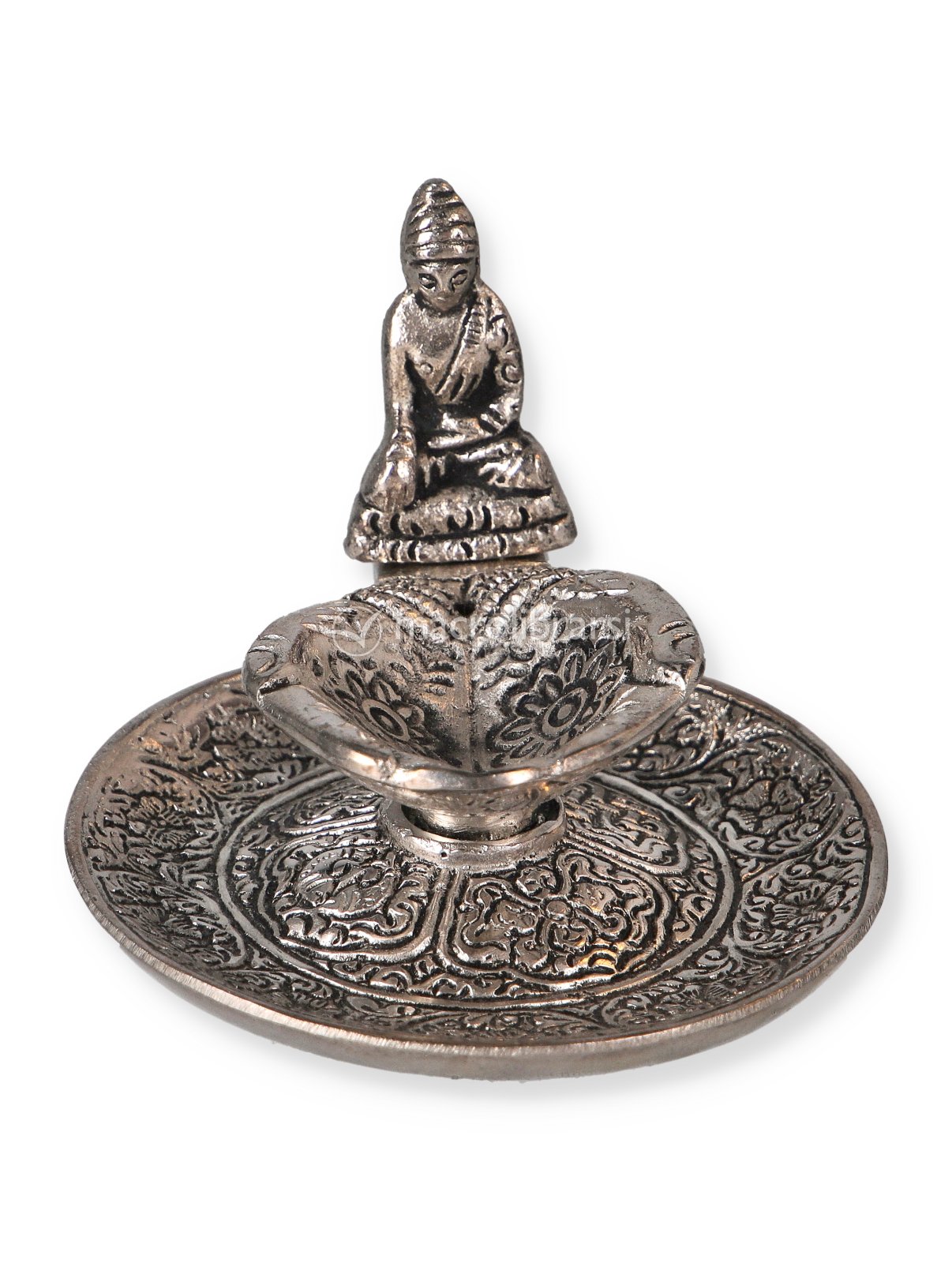 Porta Incenso Originale In Poliresina - Mano Di Buddha Con Figura Di Ganesha Dorata - Dipinto A Mano, 24 X 9,5 Cm