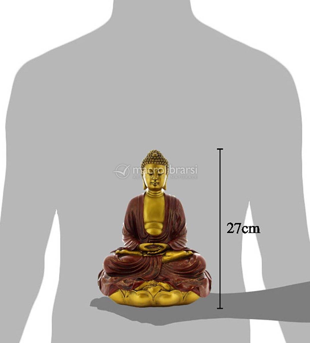 Buddha in Meditazione sul Loto Rosso/Oro di Fonix Living 