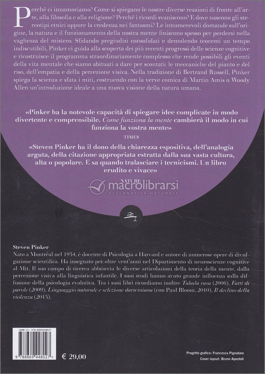 Come Funziona La Mente Di Un Uomo Come Funziona la Mente — Libro di Steven Pinker