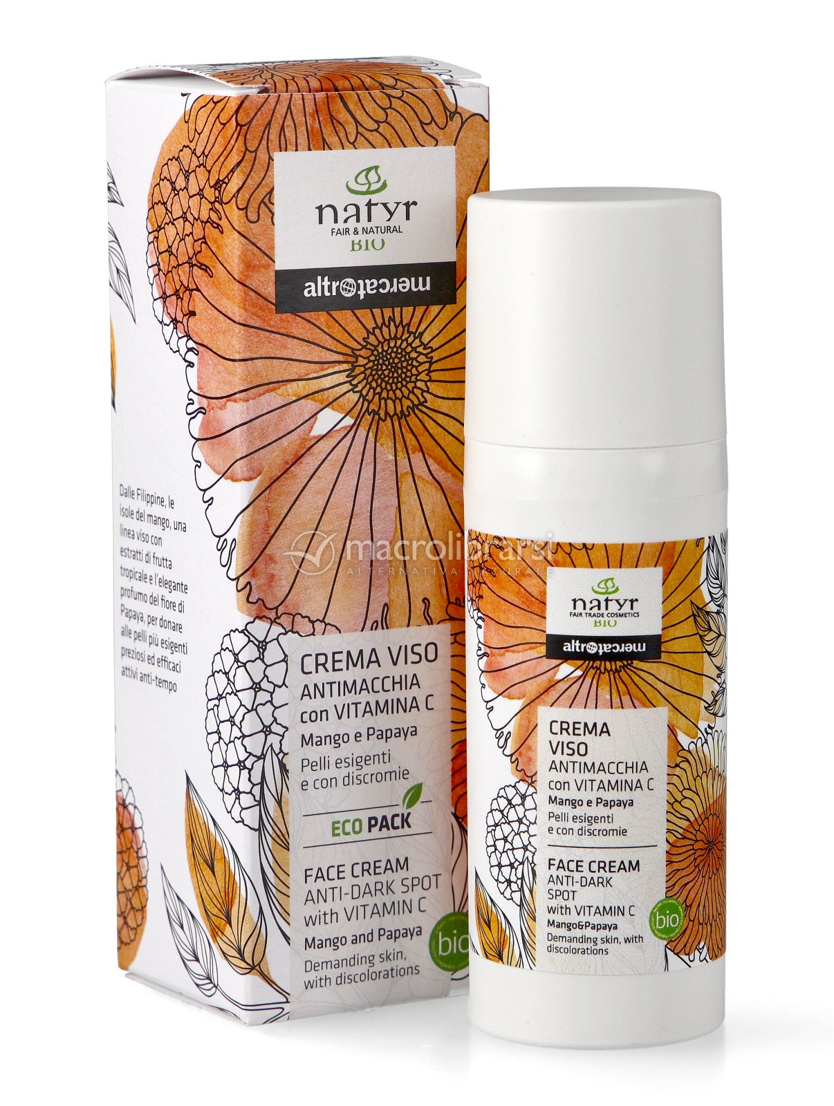 Crema Viso Antimacchia Bio con Vitamina C di Natyr by Altromercato 