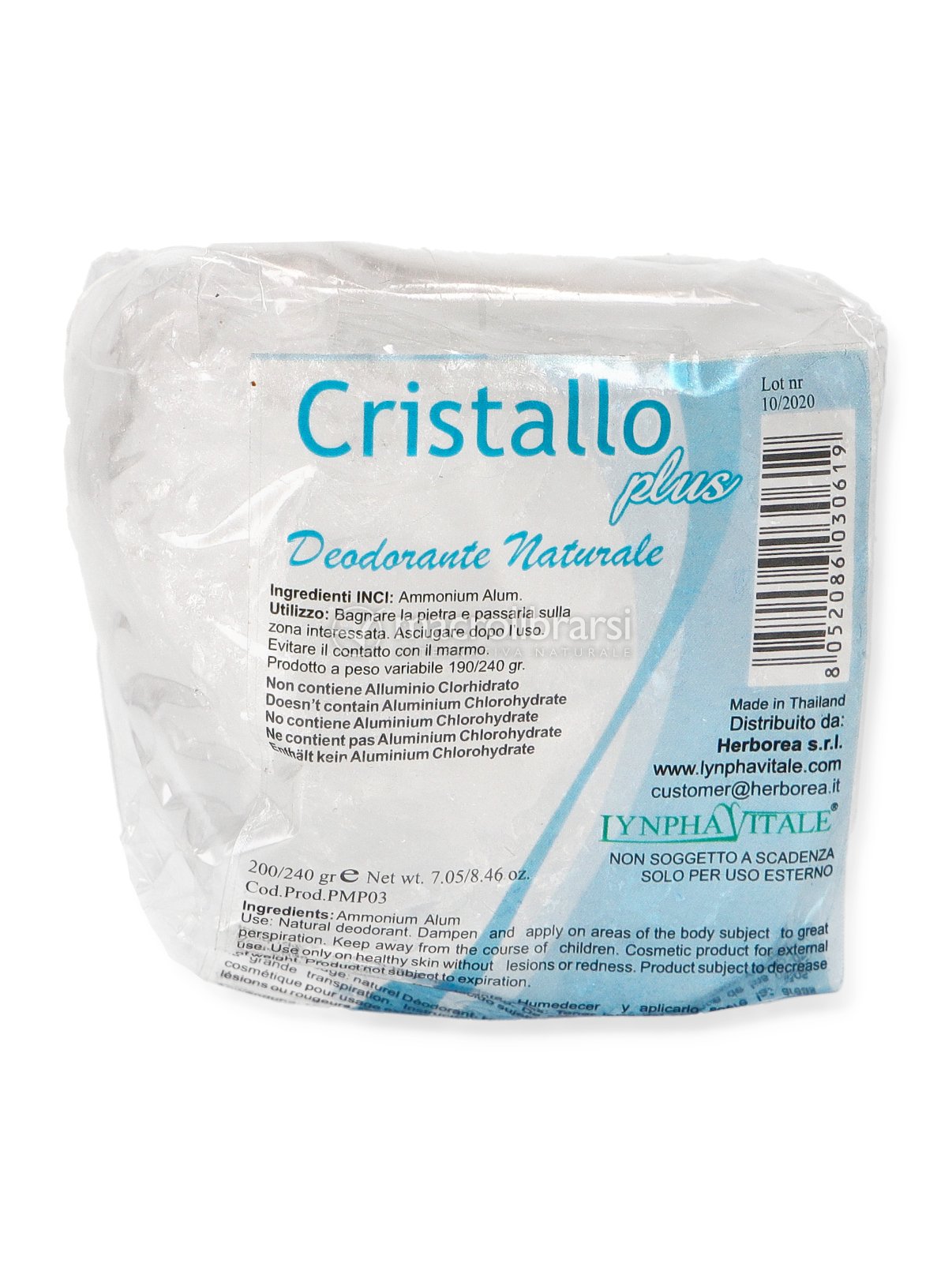 Cristallo di Potassio Plus - Deodorante Naturale di Herborea 