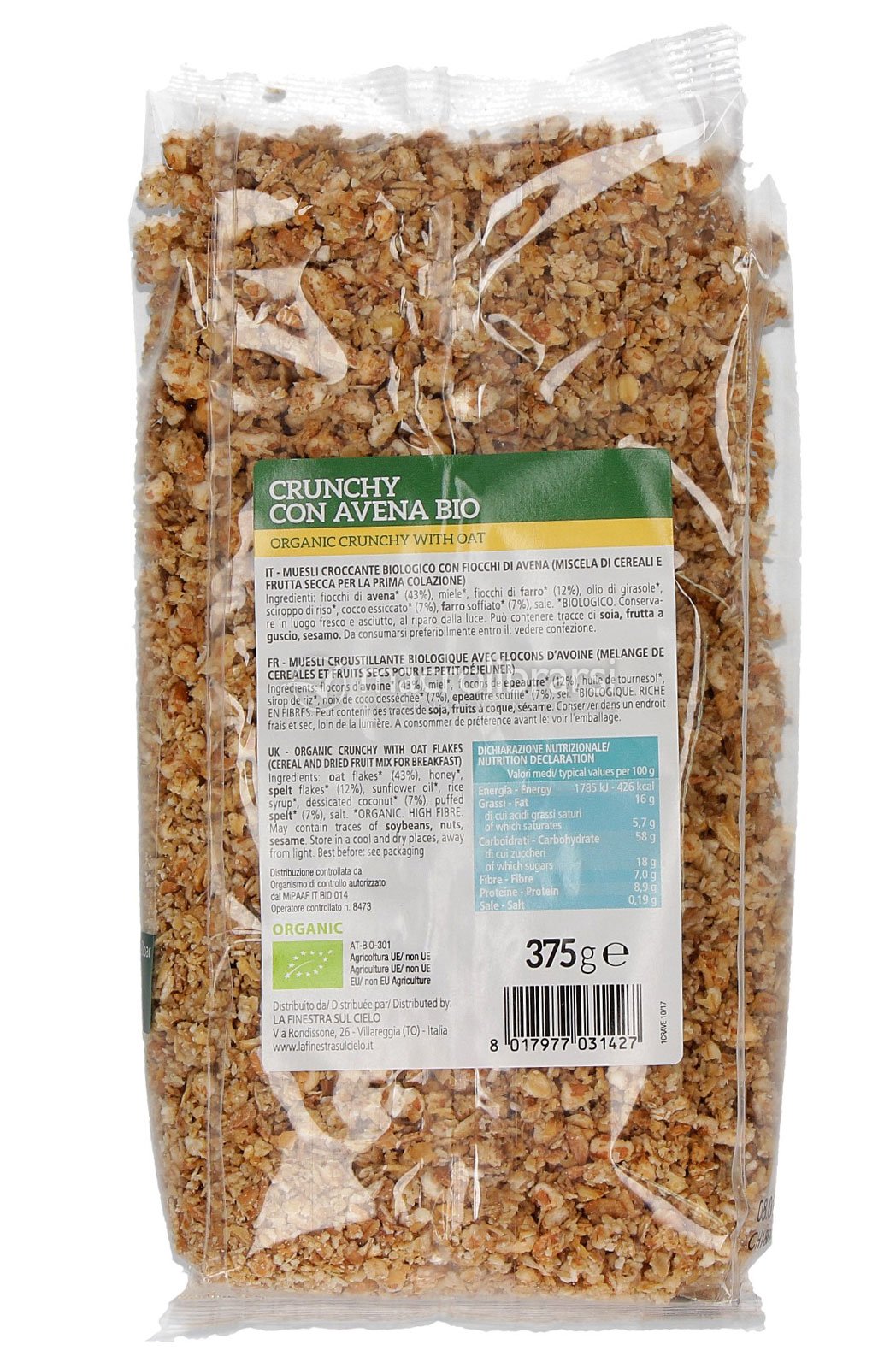 Crunchy con Avena Bio di La Finestra sul Cielo 