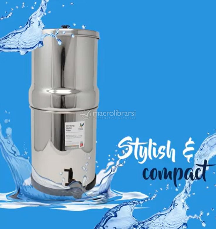 Depuratore acqua portatile a gravità British Berkefeld® in acciaio inox da  6 litri