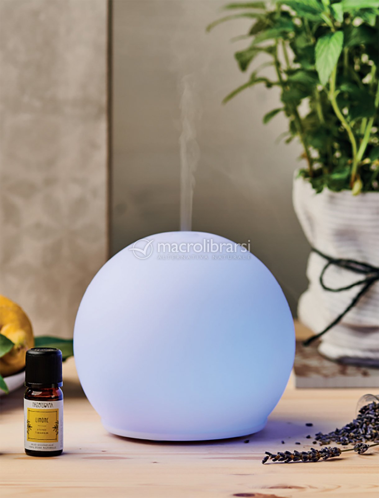 Diffusore Ultrasuoni in Vetro Opalino per Essenze ed Oli Essenziali con  Luci Colorate - Drop di Nasoterapia 