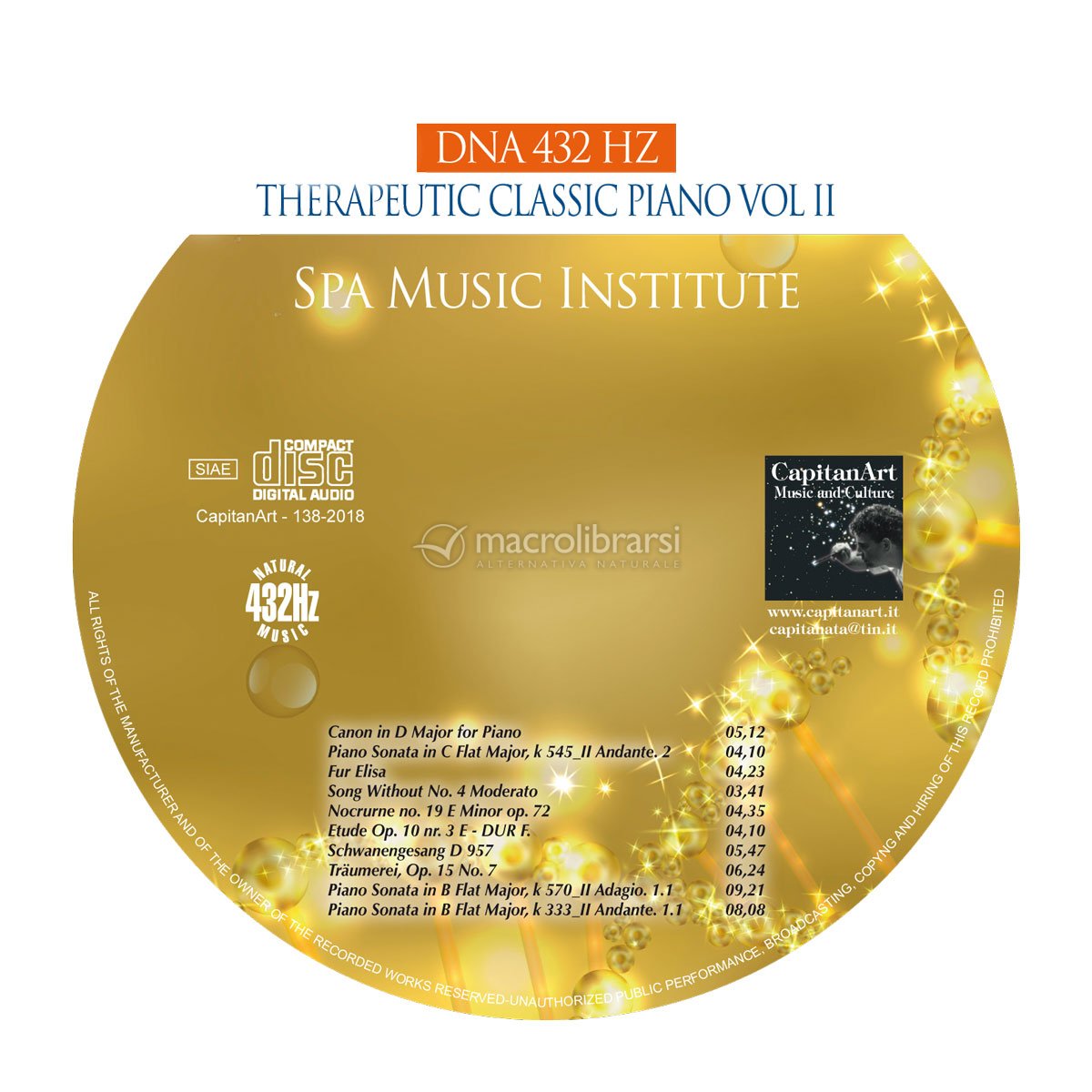 DNA 432 Hz - Therapeutic Classic Piano - Vol. 2 - CD di CapitanArt 