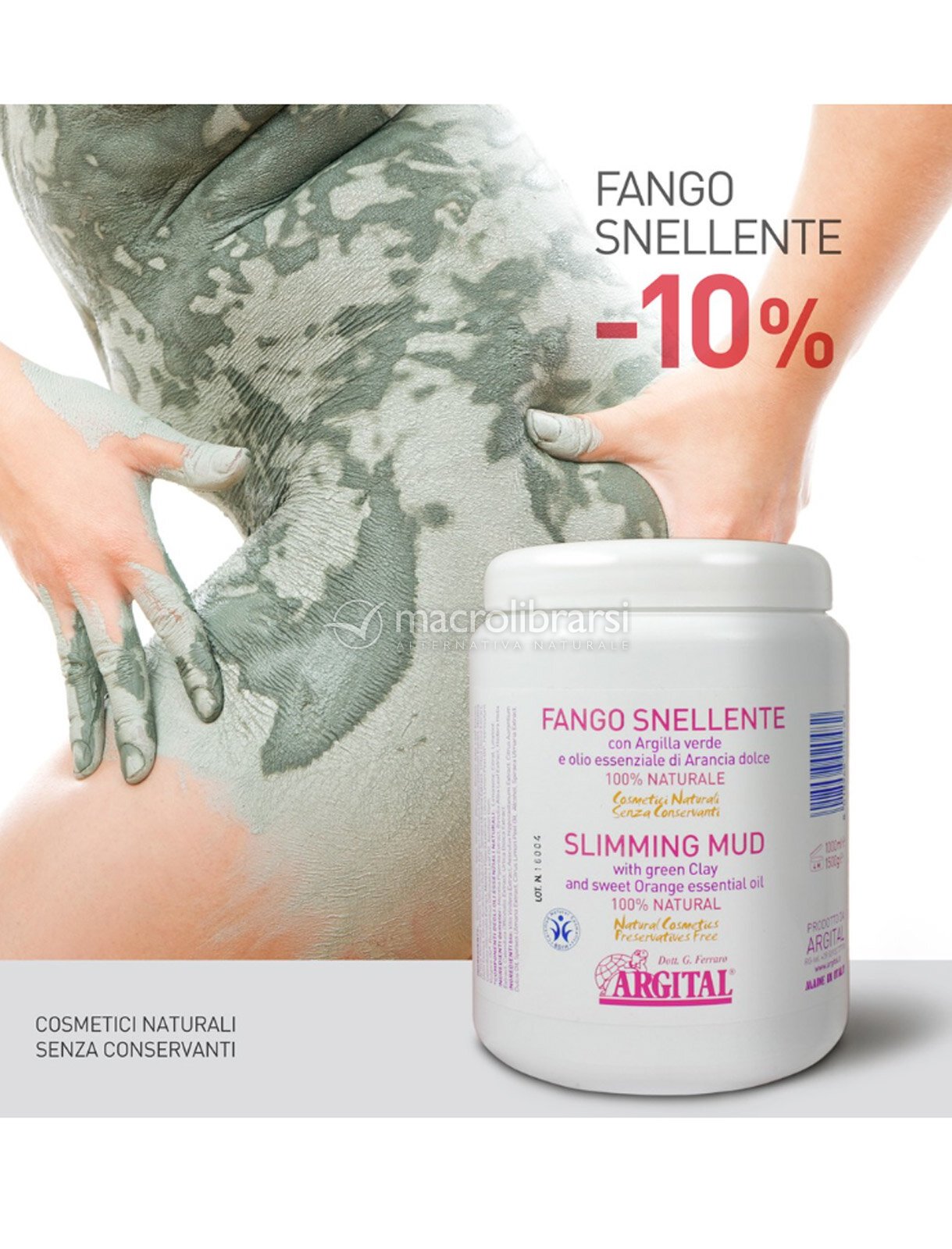 Fangoterapik fango di argilla verde e arnica cellulite fanghi 650ml 