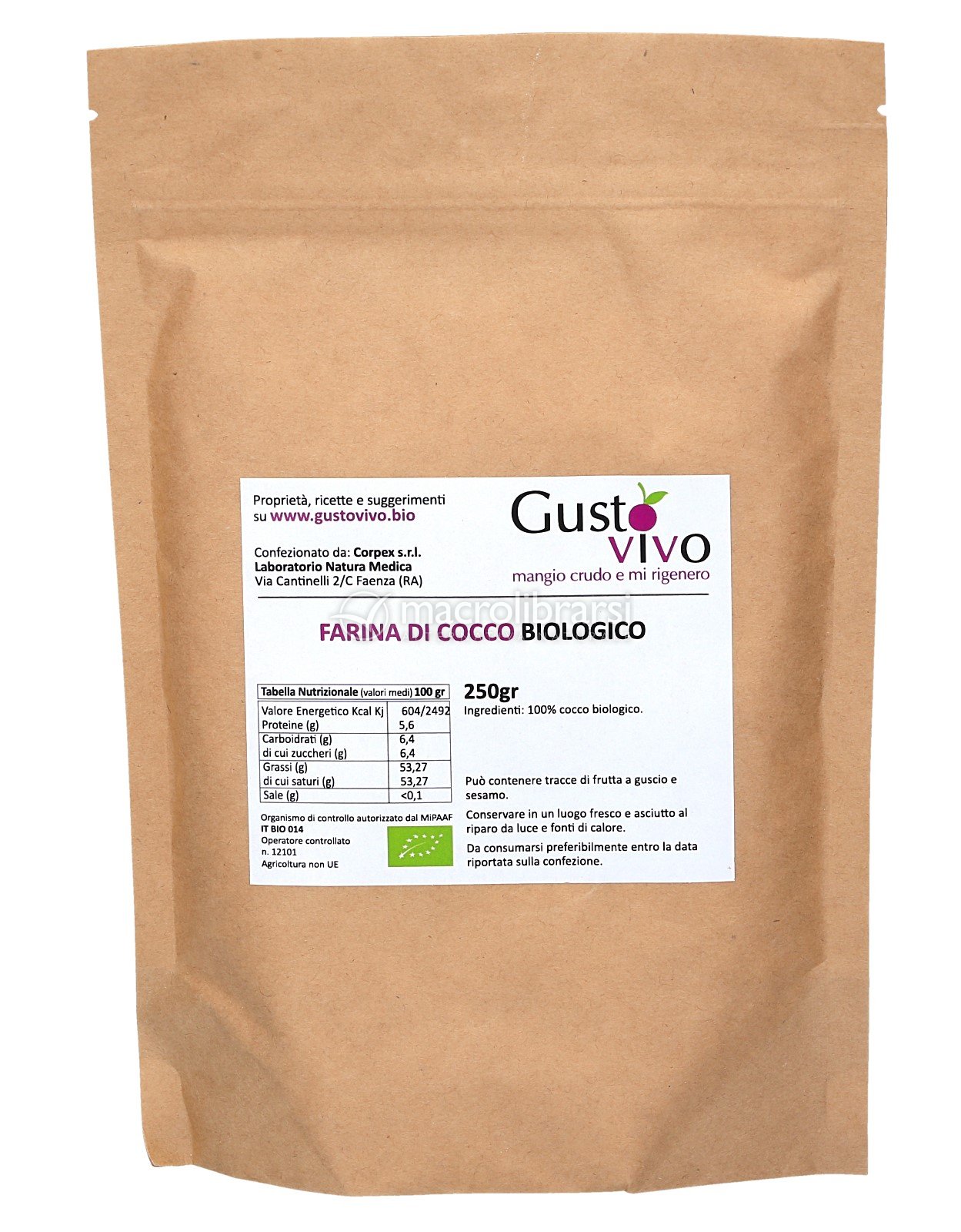 Farina di cocco bio cruda - Gusto Vivo