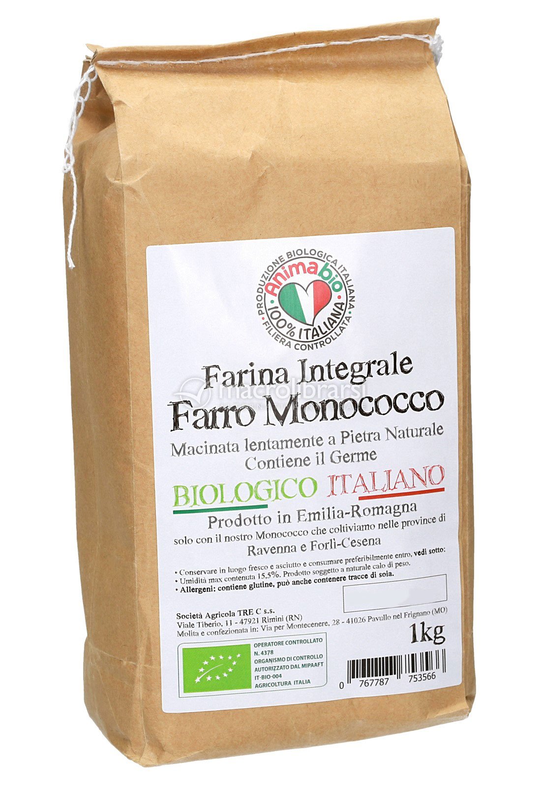 Farina Integrale di Farro Monococco Italiana di AnimaBio 