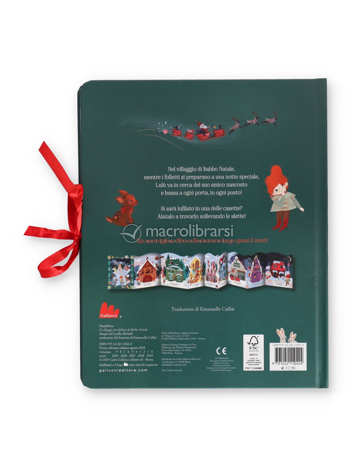 FEERIC LIGHTS & CHRISTMAS Villaggio Natalizio Animato Con Folletti E Babbo Natale - 13 LED, Musicale, 31x19x20.5 Cm