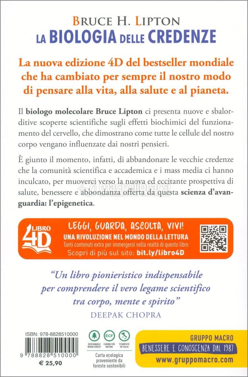 La Biologia delle Credenze 4D — Libro di Bruce Lipton