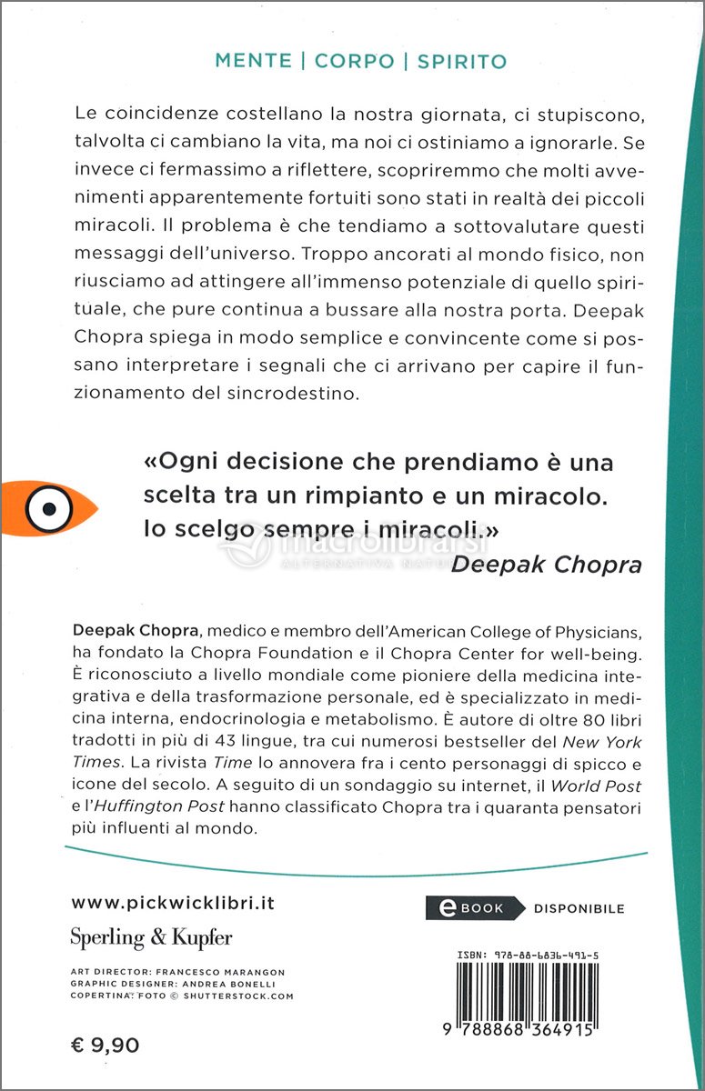 Le Coincidenze - Chopra Deepak | Libro Sperling & Kupfer 02/2008 