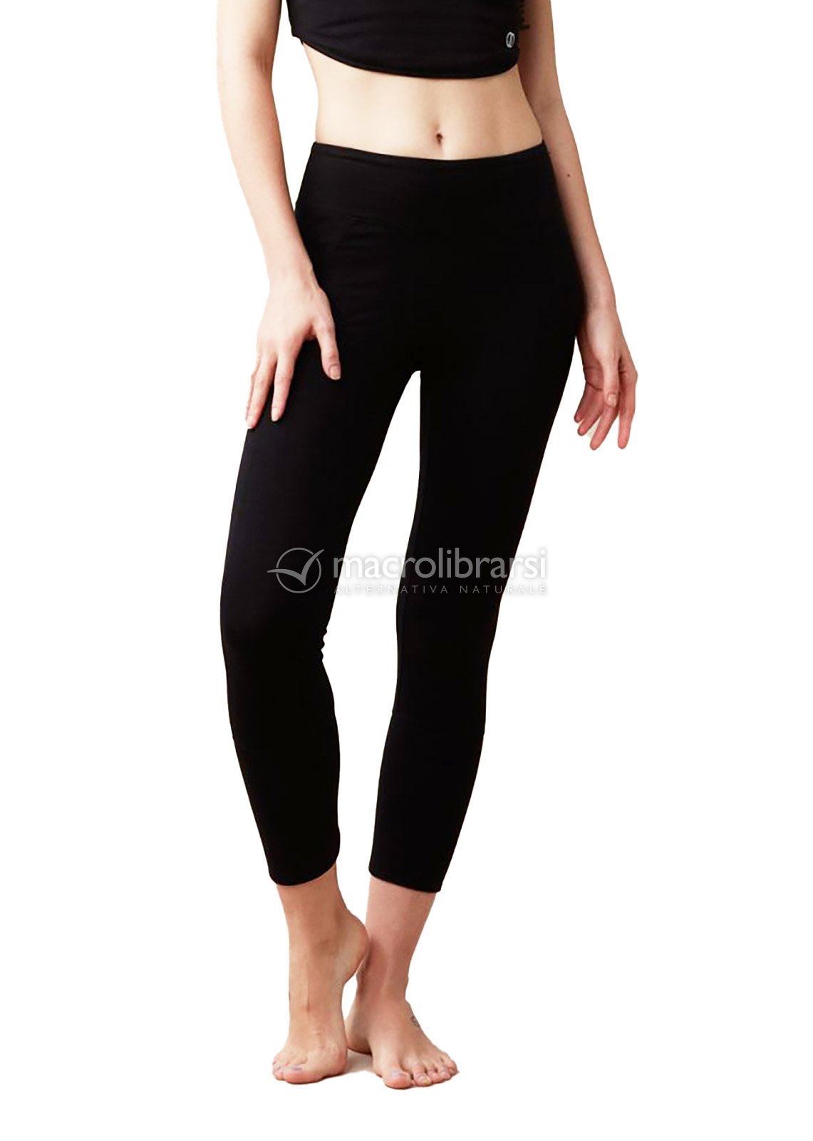 Leggings Yoga Grace 3/4 in Cotone Biologico - Nero di Lando Studio -  Macrolibrarsi.it