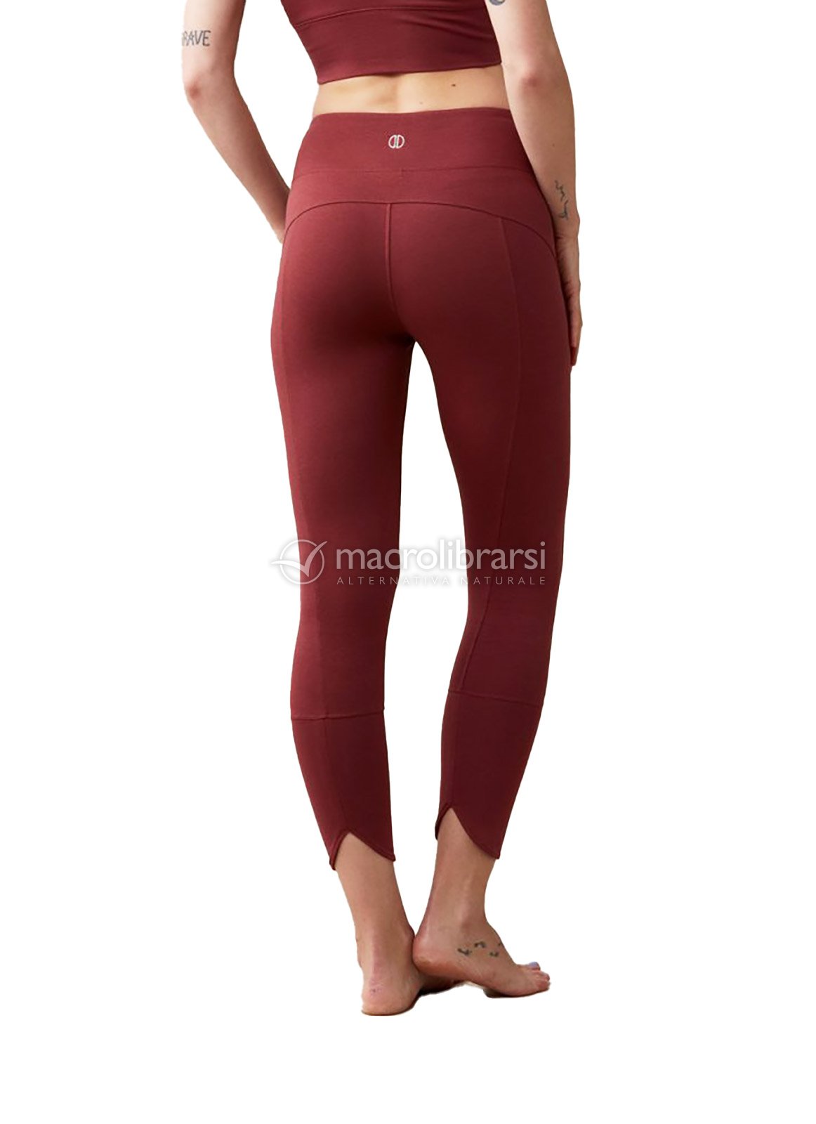 Leggings Yoga Grace 3/4 in Cotone Biologico - Rosso Mattone di Lando Studio  - Macrolibrarsi.it