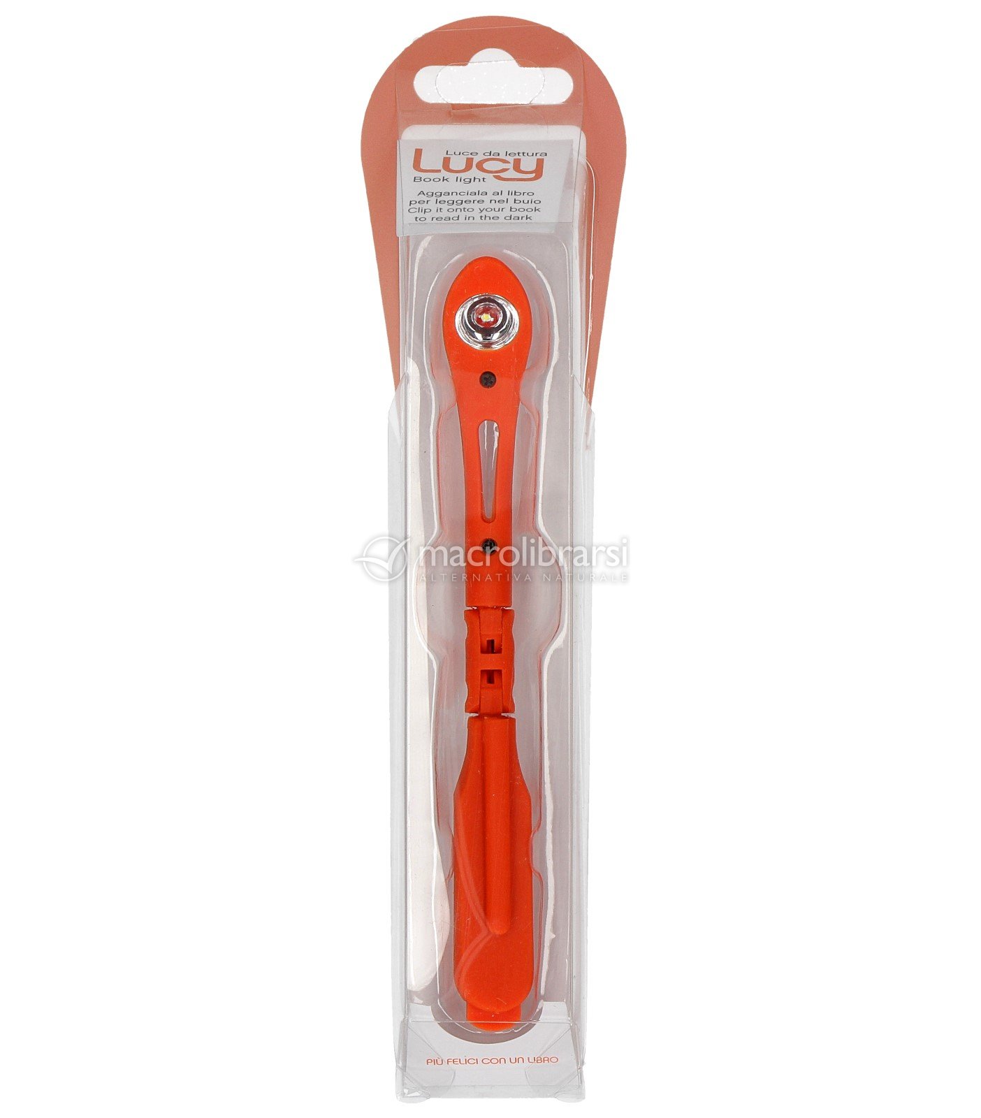 Luce Da Lettura Moses. Lumi Plus: Lampada LED A Clip Con Dimmer, Batterie Incluse, Corallo