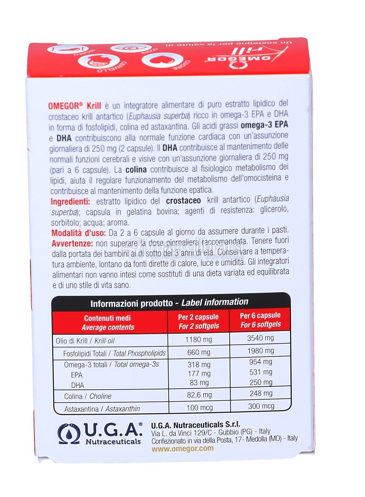 Omegor Krill - Olio di Krill Super Concentrato di U.G.A. Nutraceuticals -  Macrolibrarsi.it